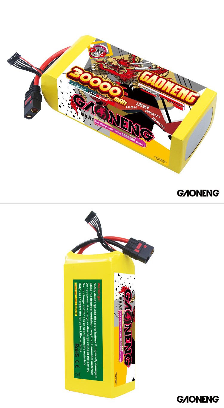 GAONENG GNB 30000mah 6S 22.2V 5C QS8 Semi Solid State Li-ion Battery 310WH/kg