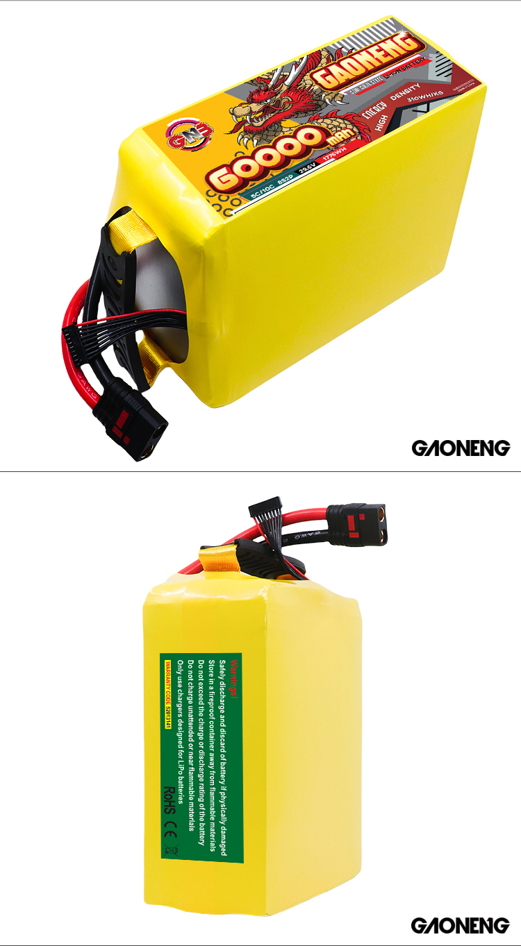 GAONENG GNB 60000mah 8S 29.6V 5C QS8 Semi Solid State Li-ion Battery 310WH/kg