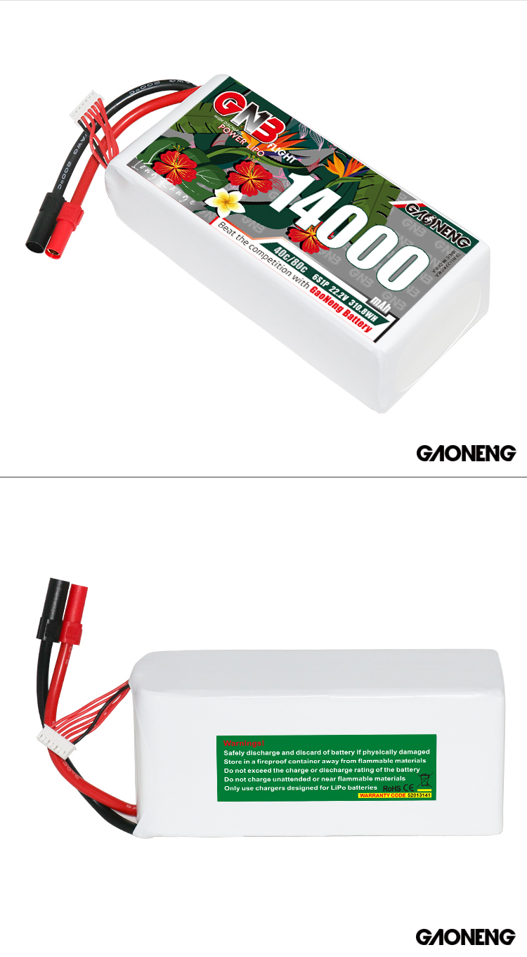 GAONENG GNB 6S1P 22.2V 14000mAh 40C RC LiPo Battery XT150
