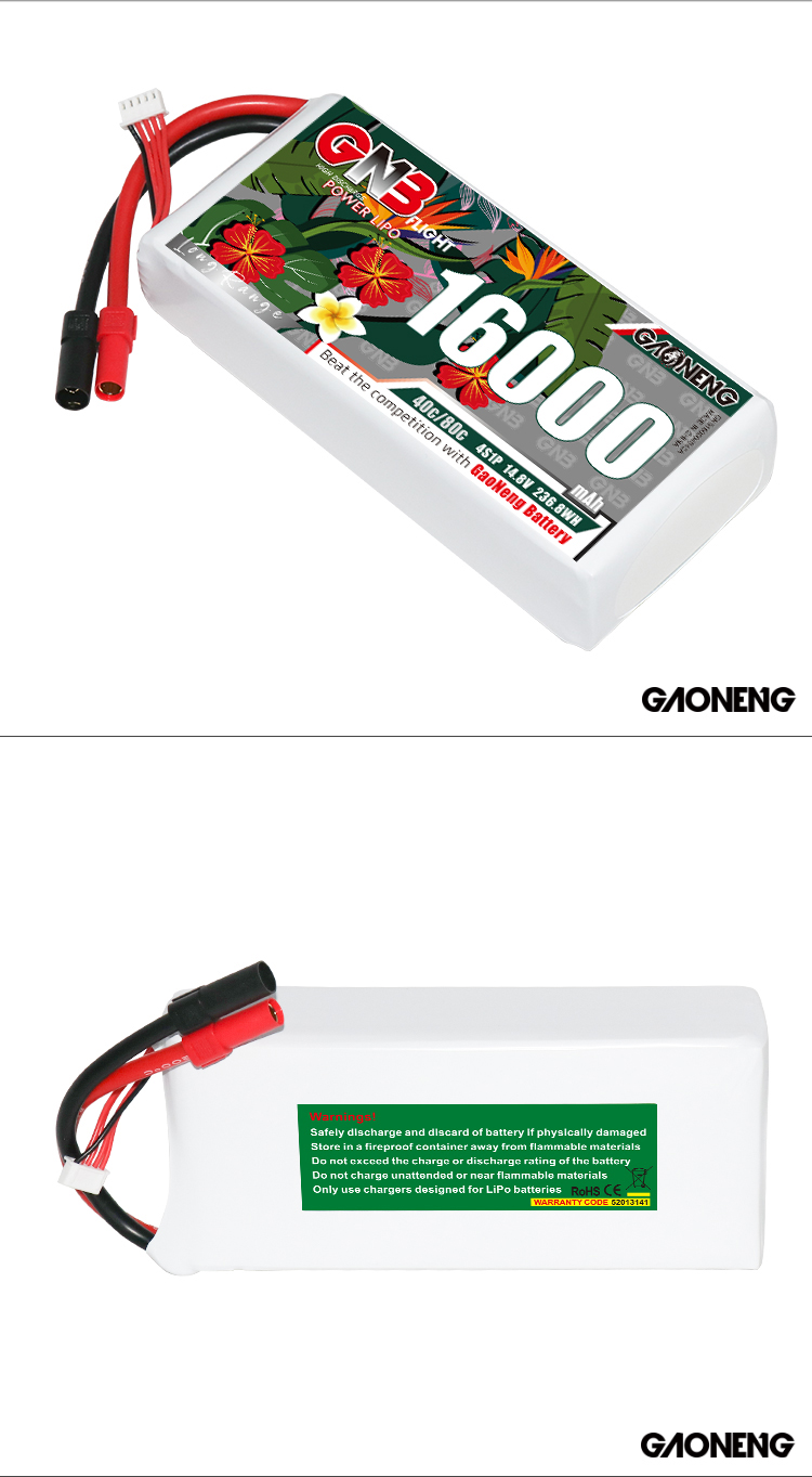 GAONENG GNB 4S1P 14.8V 16000mAh 40C RC LiPo Battery XT150