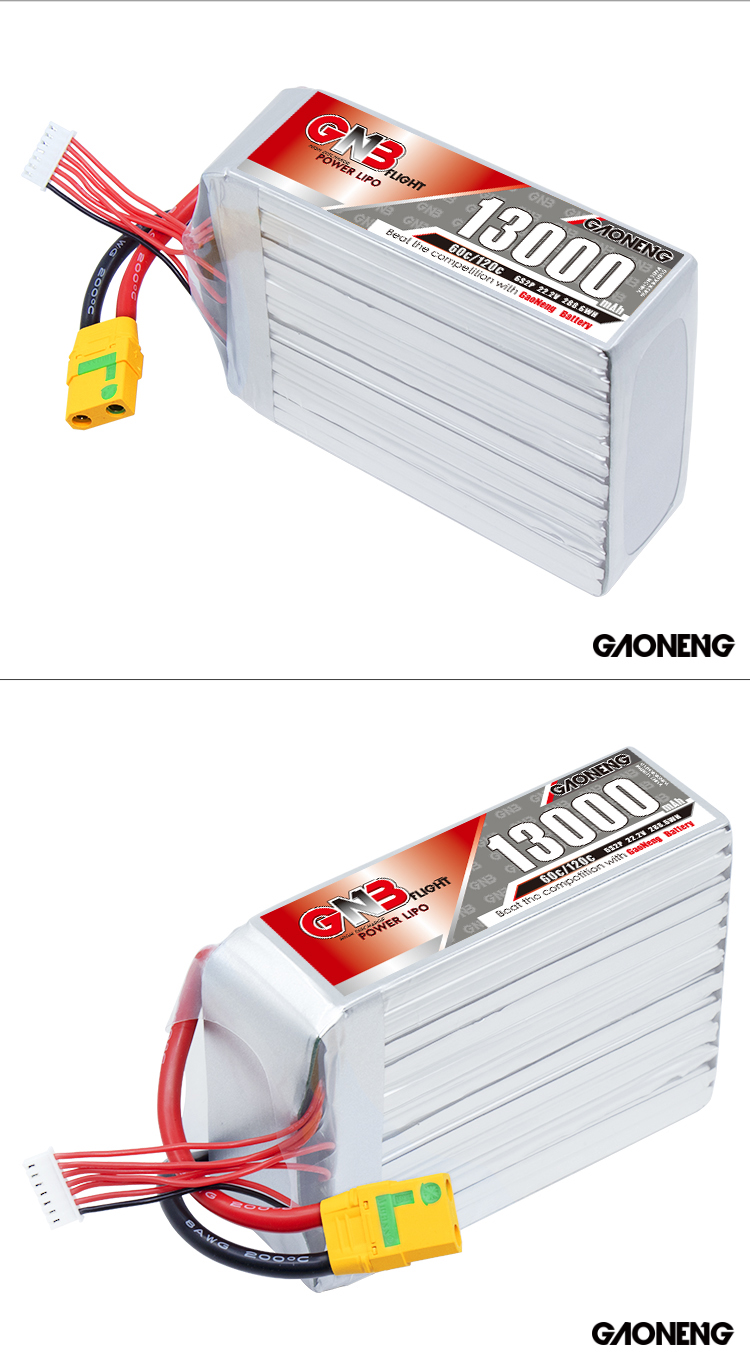 GAONENG GNB 6S 22.2V 13000mAh 60C RC LiPo Battery XT90S Anti Spark