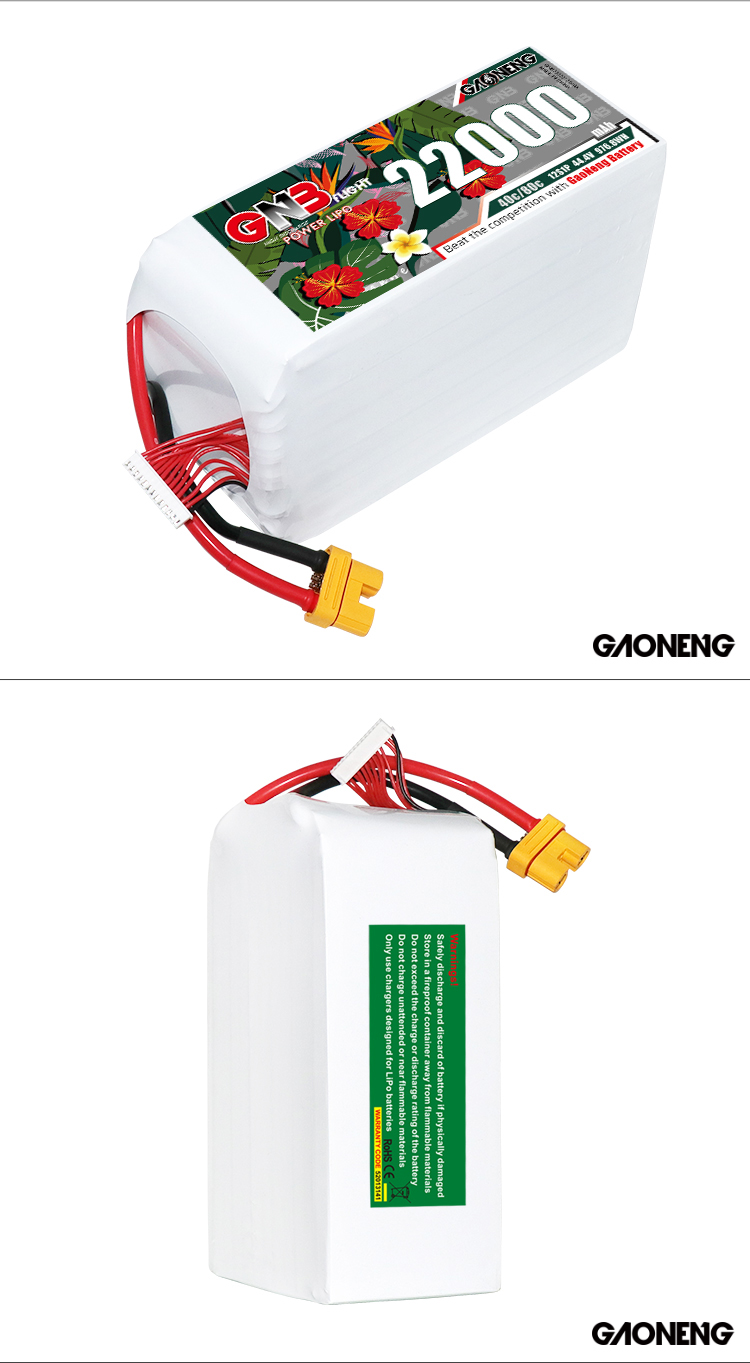 GAONENG GNB 12S1P 44.4V 22000mAh 40C RC LiPo Battery AS150