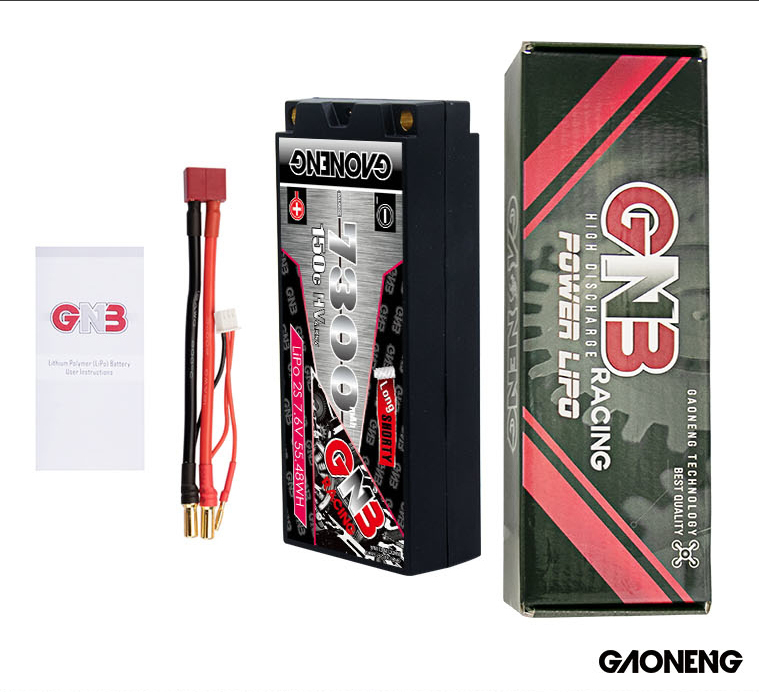 GAONENG GNB LiHV 2S 7.6V 7300mAh 150C LCG Hard Case LiPo Battery