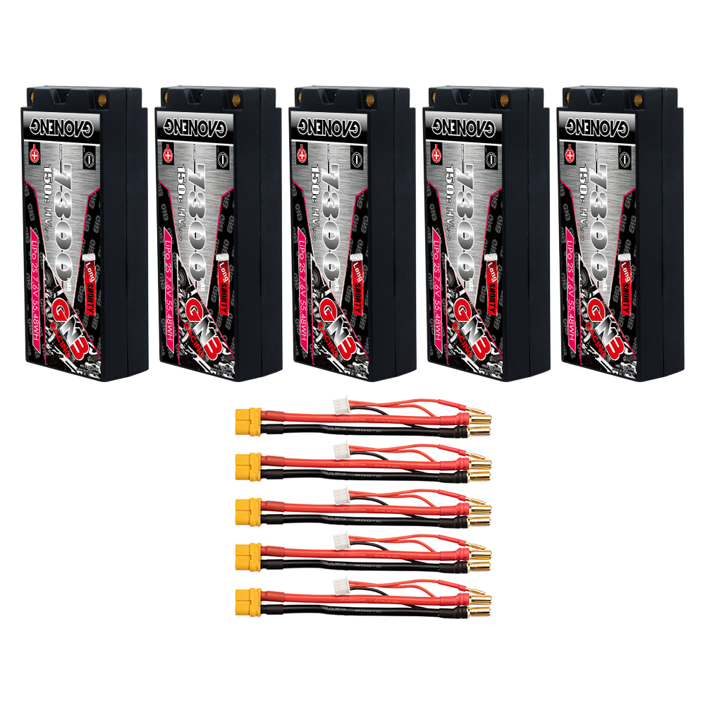 GAONENG GNB LiHV 2S 7.6V 7300mAh 150C LCG Hard Case LiPo Battery