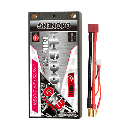GAONENG GNB LiHV 2S 7.6V 4600mAh 140C LCG Shorty 5mm Bullet Hard Case LiPo Battery (ROAR Approved)
