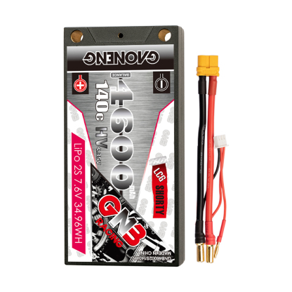 GAONENG GNB LiHV 2S 7.6V 4600mAh 140C LCG Shorty 5mm Bullet Hard Case LiPo Battery (ROAR Approved)