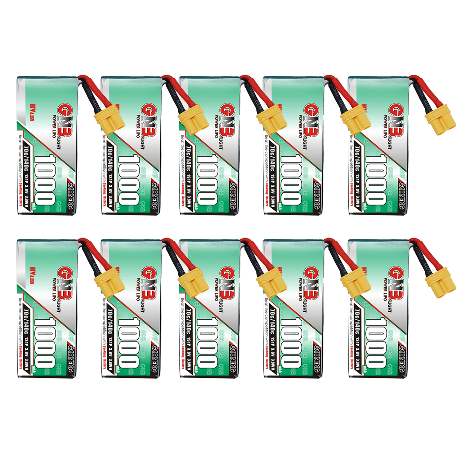 GAONENG GNB LiHV 1S 3.8V 1000mAh 70C XT30 Cabled LiPo Battery Long Range