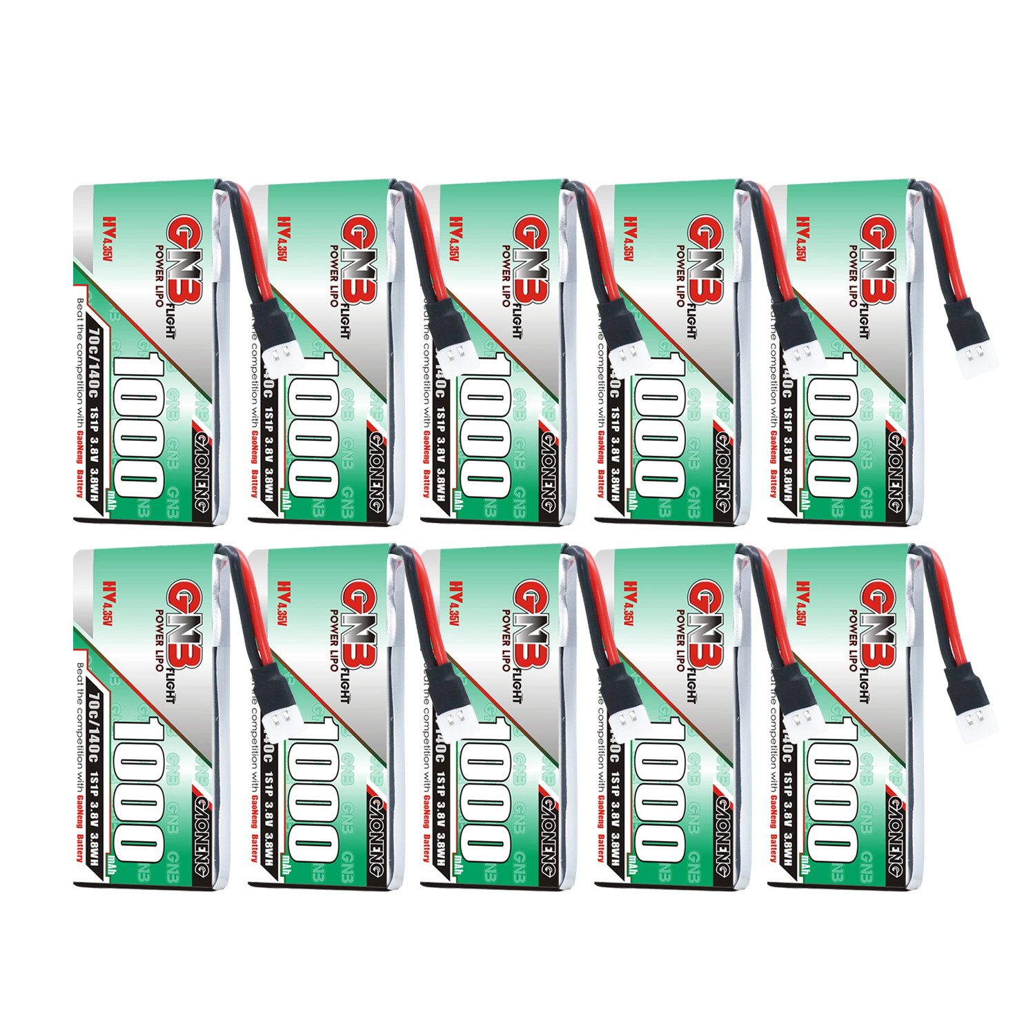 [Copy]GAONENG GNB LiHV 1S 3.8V 1000mAh 70C Molex 51005 Cabled LiPo Battery Long Range