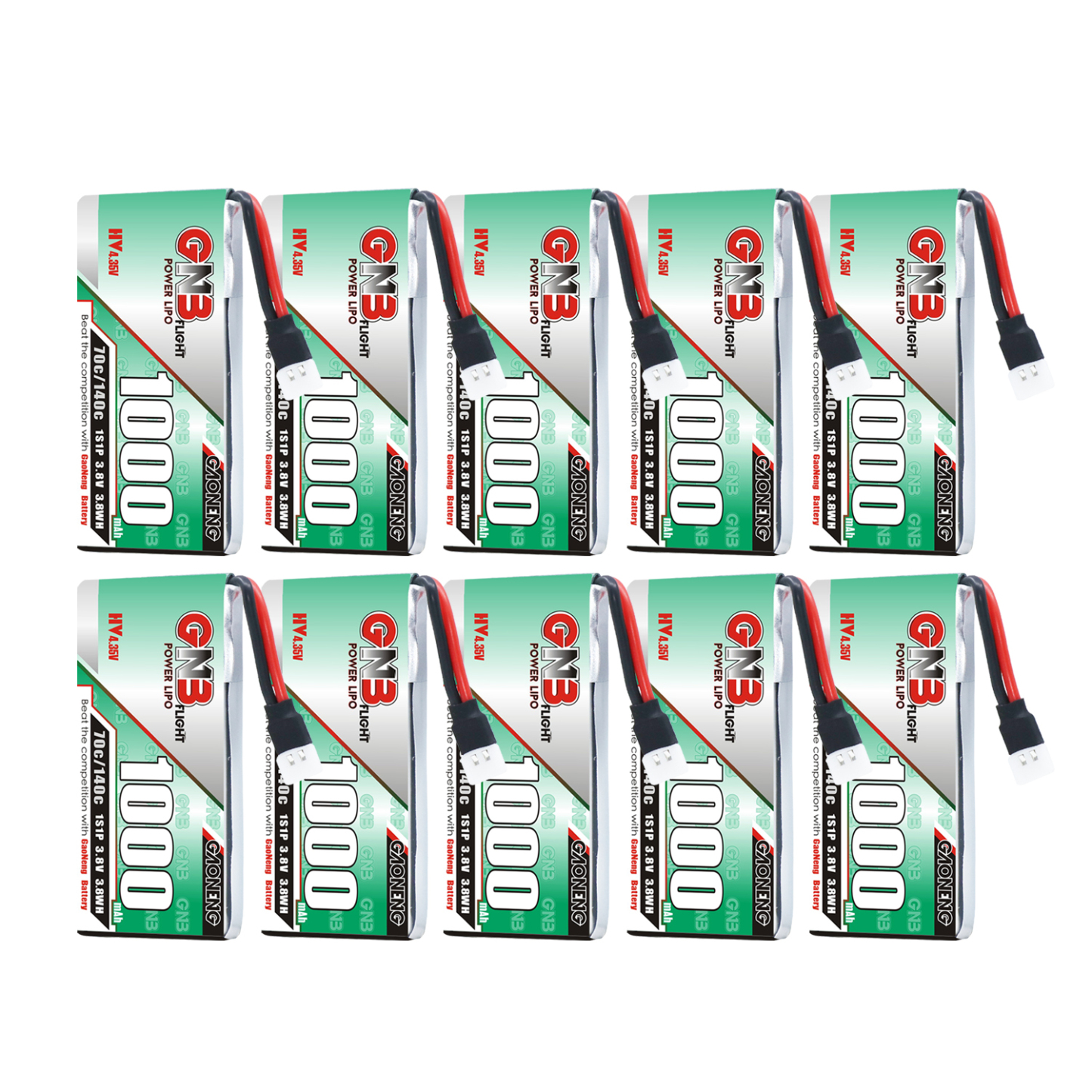 [Copy]GAONENG GNB LiHV 1S 3.8V 1000mAh 70C Molex 51005 Cabled LiPo Battery Long Range