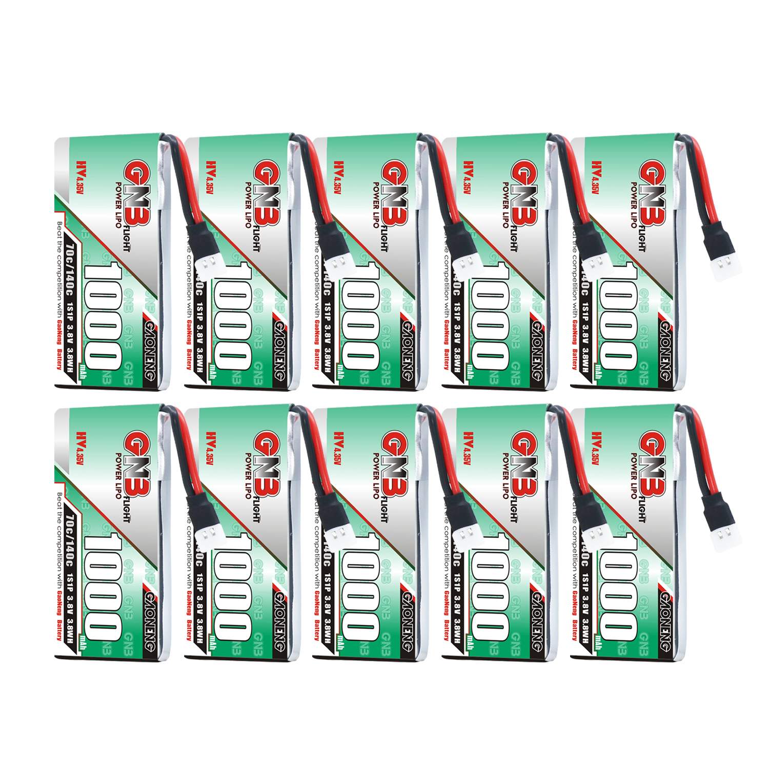 [Copy]GAONENG GNB LiHV 1S 3.8V 1000mAh 70C Molex 51005 Cabled LiPo Battery Long Range
