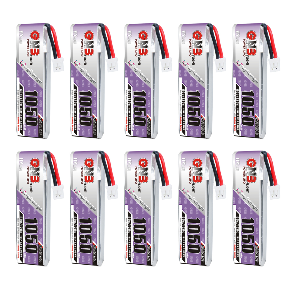 GAONENG GNB LiHV 1S 3.8V 1050mAh 60C PH2.0 Cabled LiPo Battery Long Range