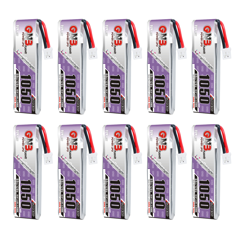 GAONENG GNB LiHV 1S 3.8V 1050mAh 60C PH2.0 Cabled LiPo Battery Long Range