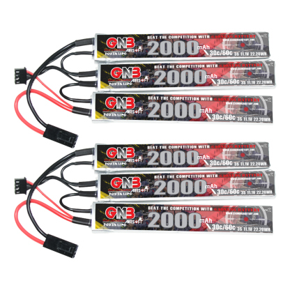 2PCS - GAONENG GNB 3S 11.1V 2000mAh 30C Mini Tamiya 3 Cells LiPo Battery for AirSoft