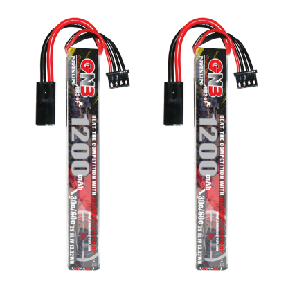 2PCS - GAONENG GNB 3S 11.1V 1200mAh 30C Mini Tamiya LiPo Battery for AirSoft