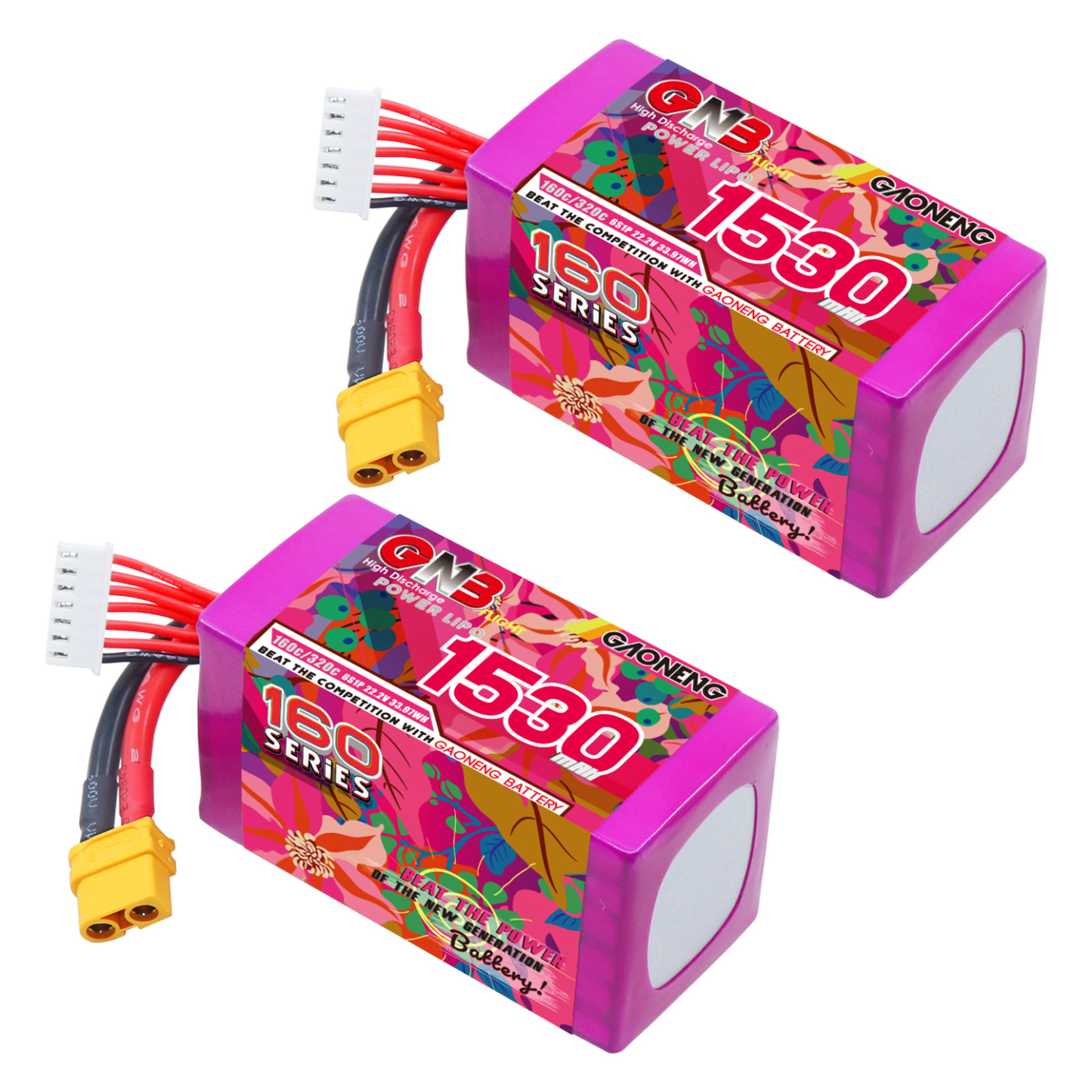 GAONENG GNB LiHV 6S 22.8V 1300mAh 120C XT60 RC LiPo Battery FPV Drone