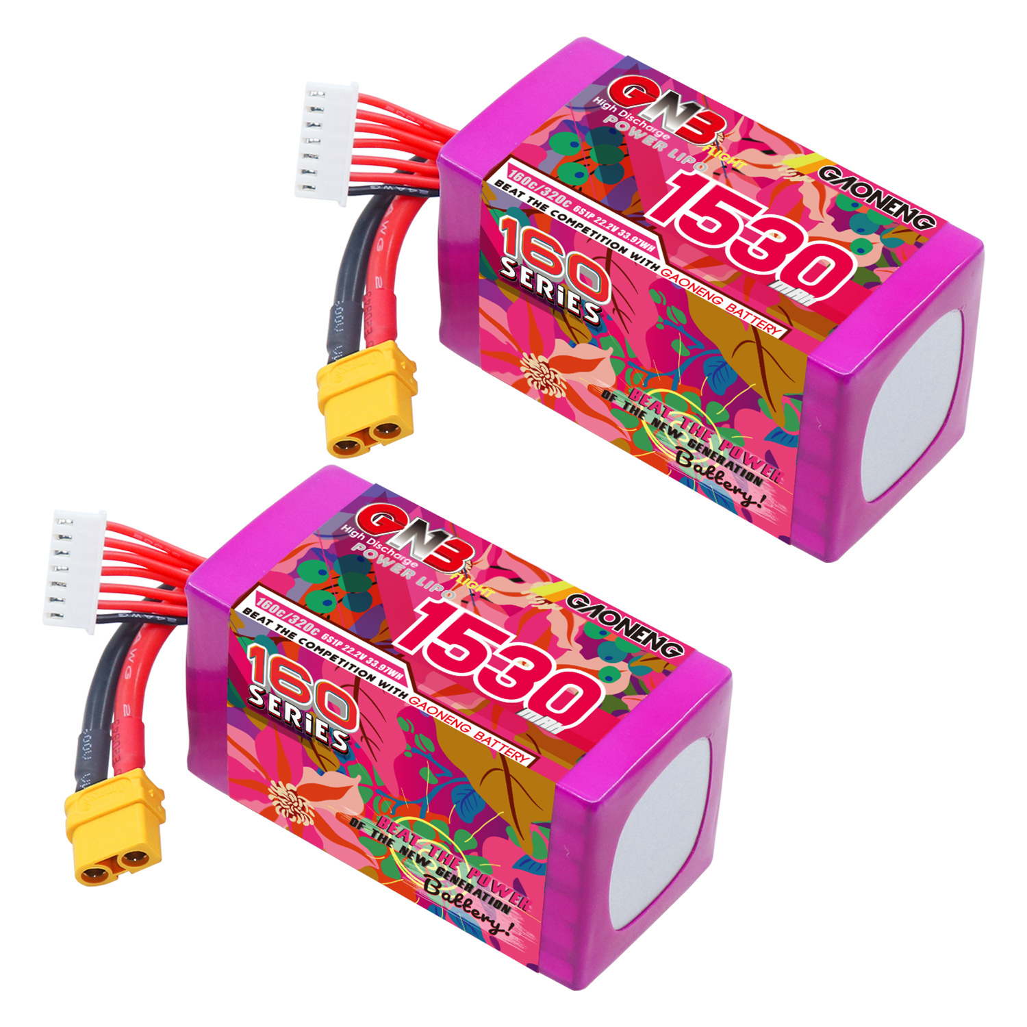 GAONENG GNB LiHV 6S 22.8V 1300mAh 120C XT60 RC LiPo Battery FPV Drone