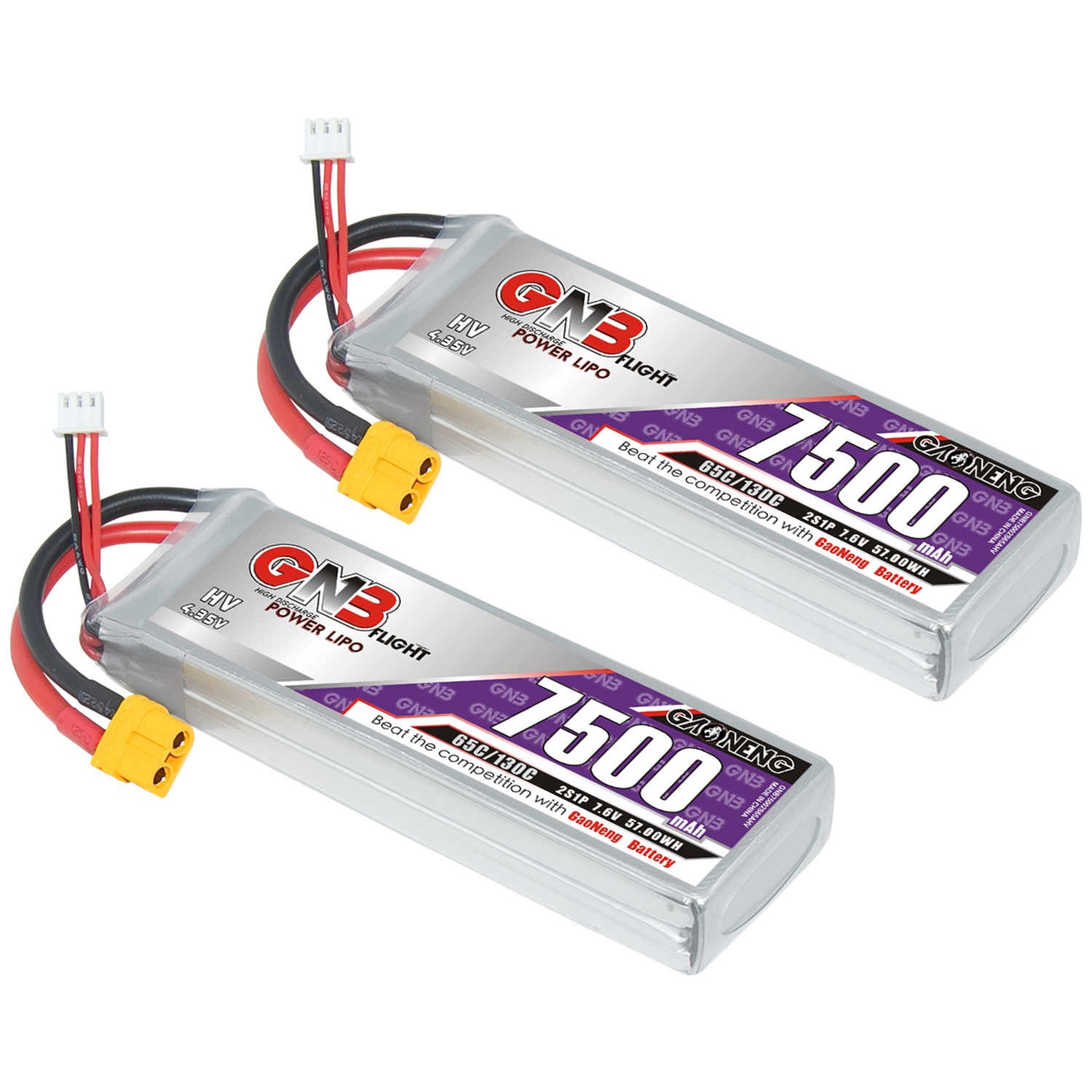GAONENG GNB HV 2S 7.6V 7500mAh 65C LiPo Battery XT60