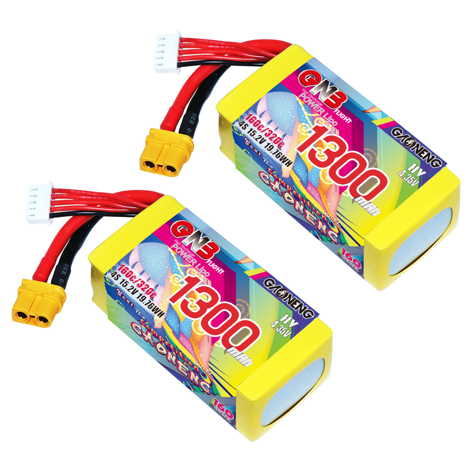GAONENG GNB LiHV 4S 15.2V 1300mAh 160C XT60 LiPo Battery FPV Long Range