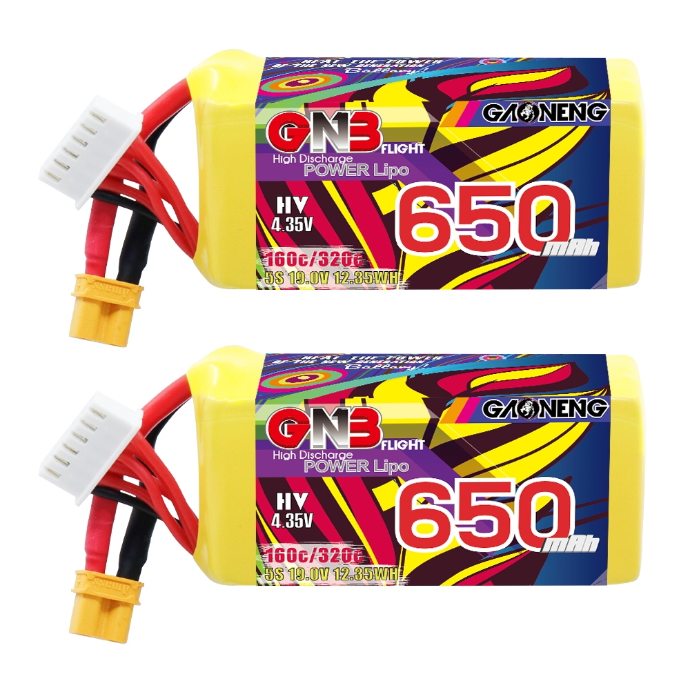 GAONENG GNB LiHV 5S 19V 650mAh 160C XT30 LiPo Battery for FPV Drone Quads