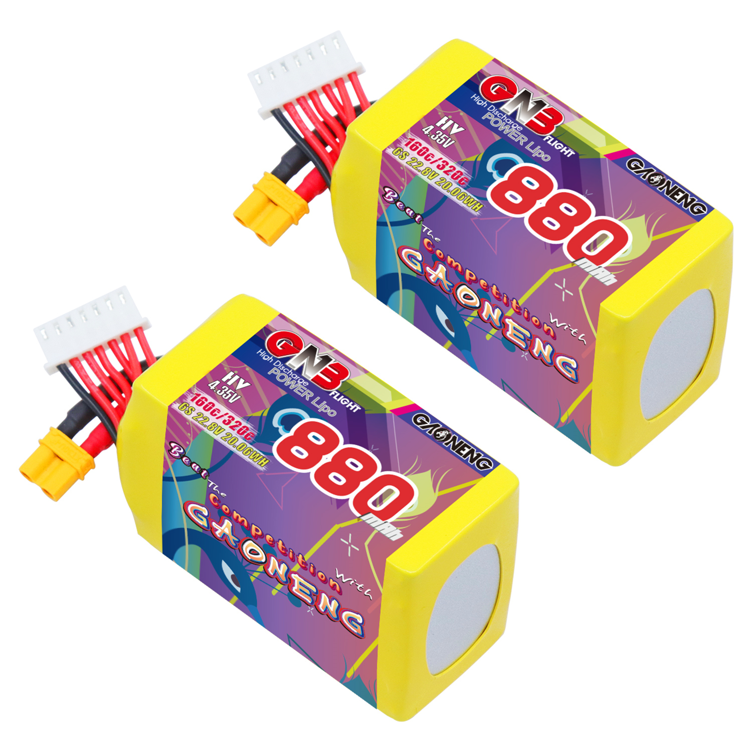 GAONENG GNB LiHV 6S 22.8V 880mAh 160C XT30 Connector LiPo Battery