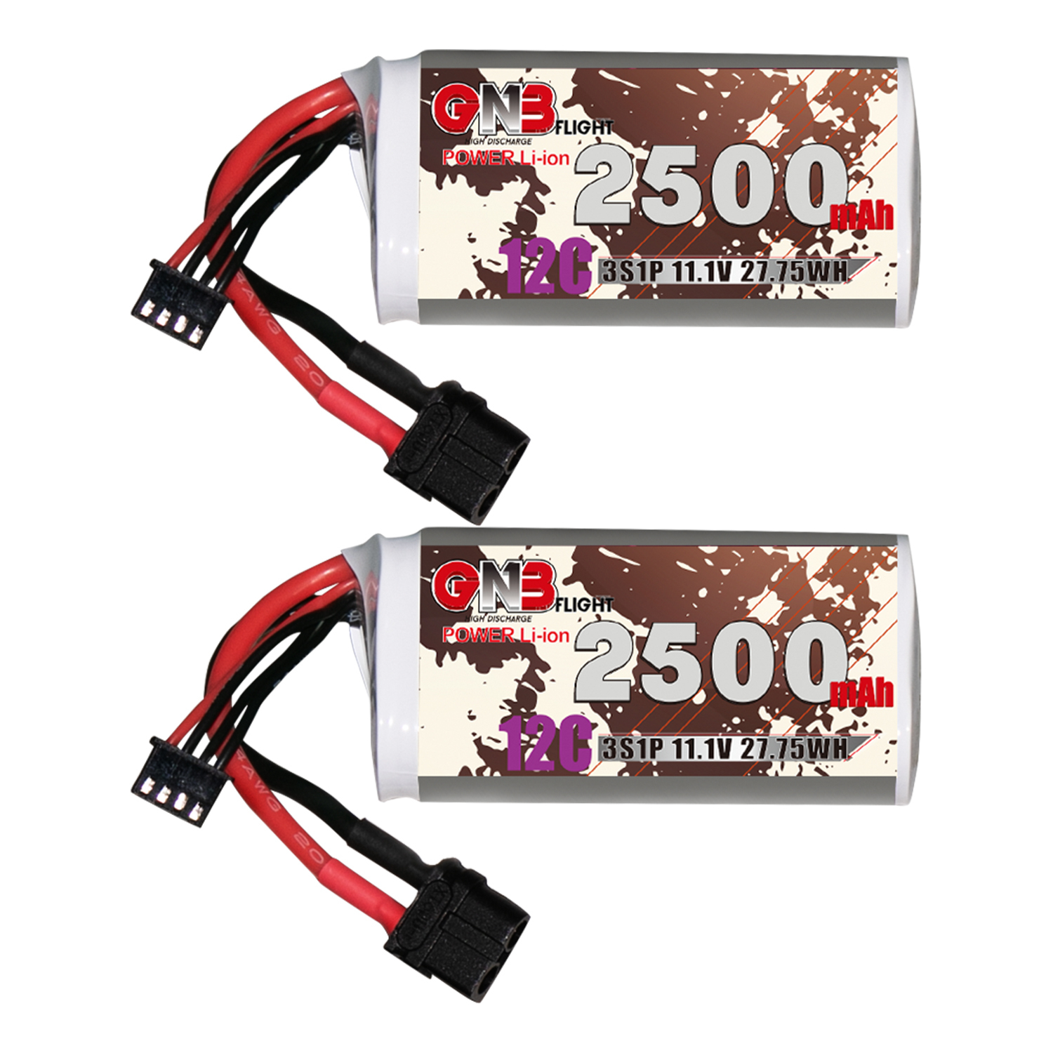 GAONENG GNB 3S 11.1V 2500mAh 10C XT60 Li-ion Battery made with 18650 cells