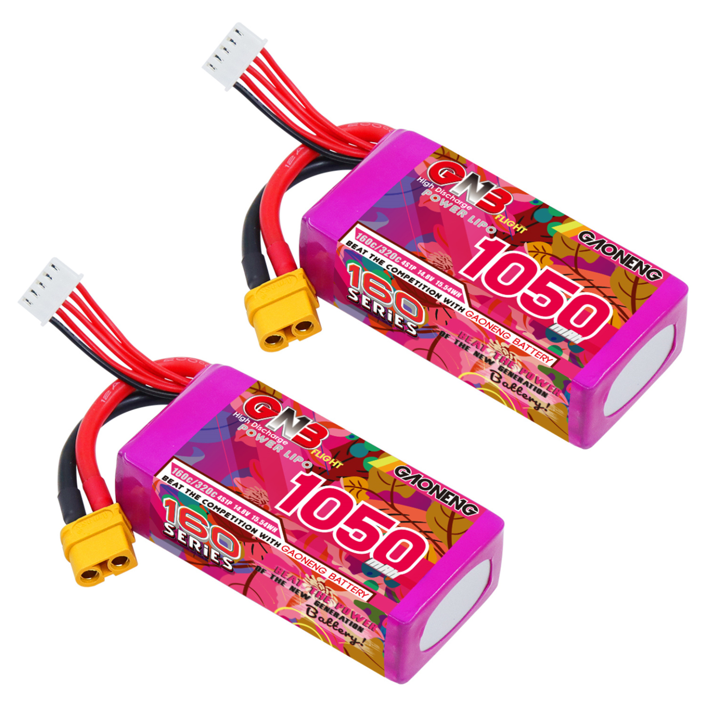 GAONENG GNB 4S 14.8V 1050mAh 160C XT60 RC LiPo Battery FPV Drone Quads