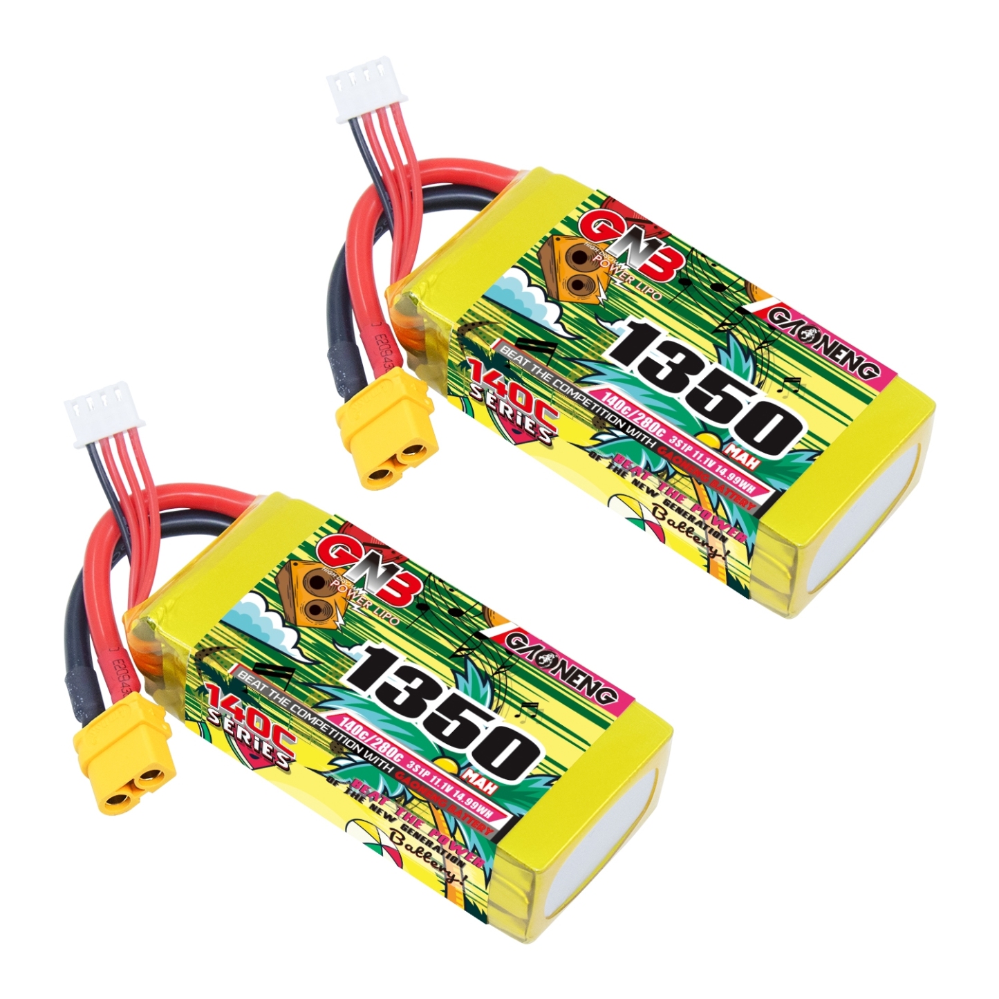 GAONENG GNB 3S 11.1V 1350mAh 140C XT60 LiPo Battery Drone RC Car Boat