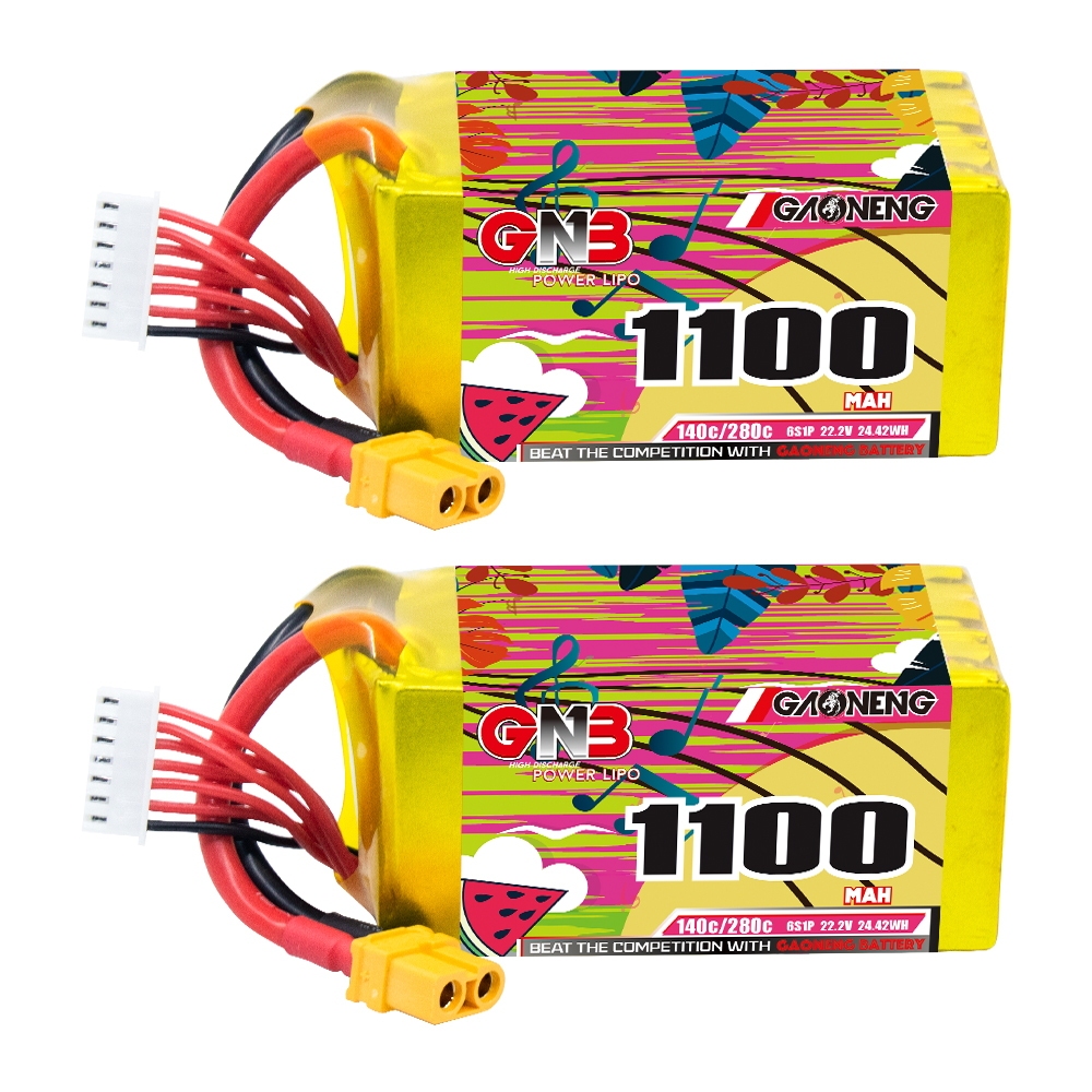 GAONENG GNB 6S 22.2V 1100mAh 130C XT60 RC LiPo Battery FPV Drone Quads