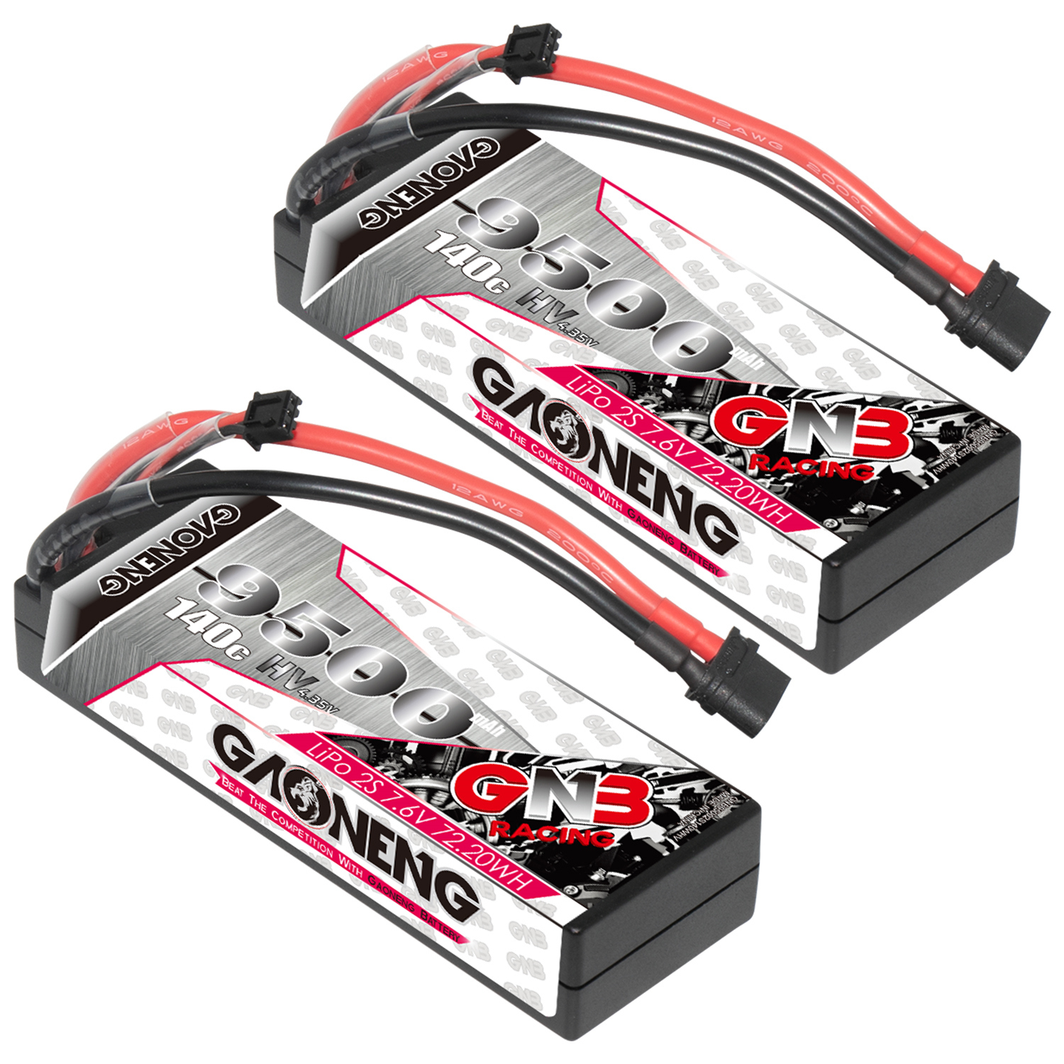 GAONENG GNB LiHV 2S 7.6V 9500mAh 140C Cabled Hard Case LiPo Battery XT60