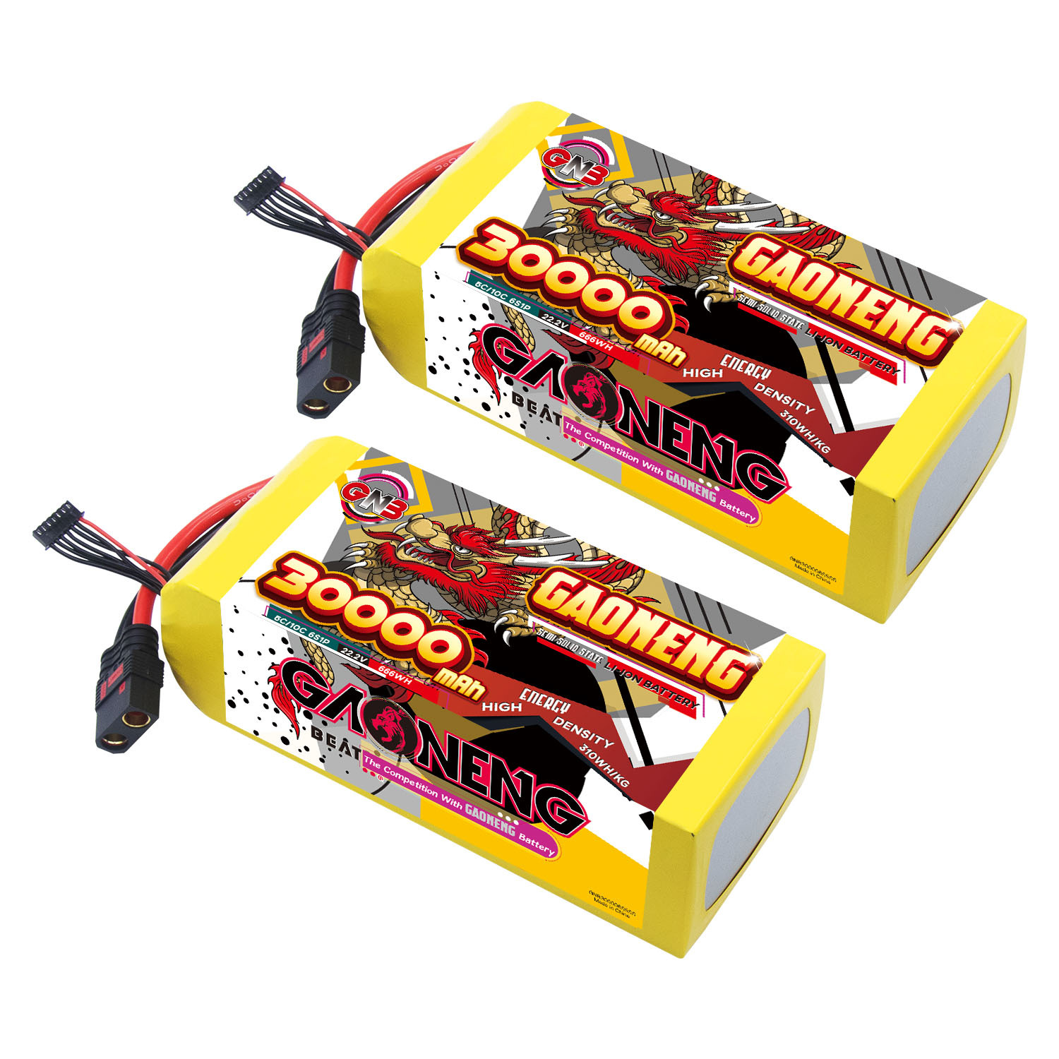 GAONENG GNB 30000mah 6S 22.2V 5C QS8 Semi Solid State Li-ion Battery 310WH/kg