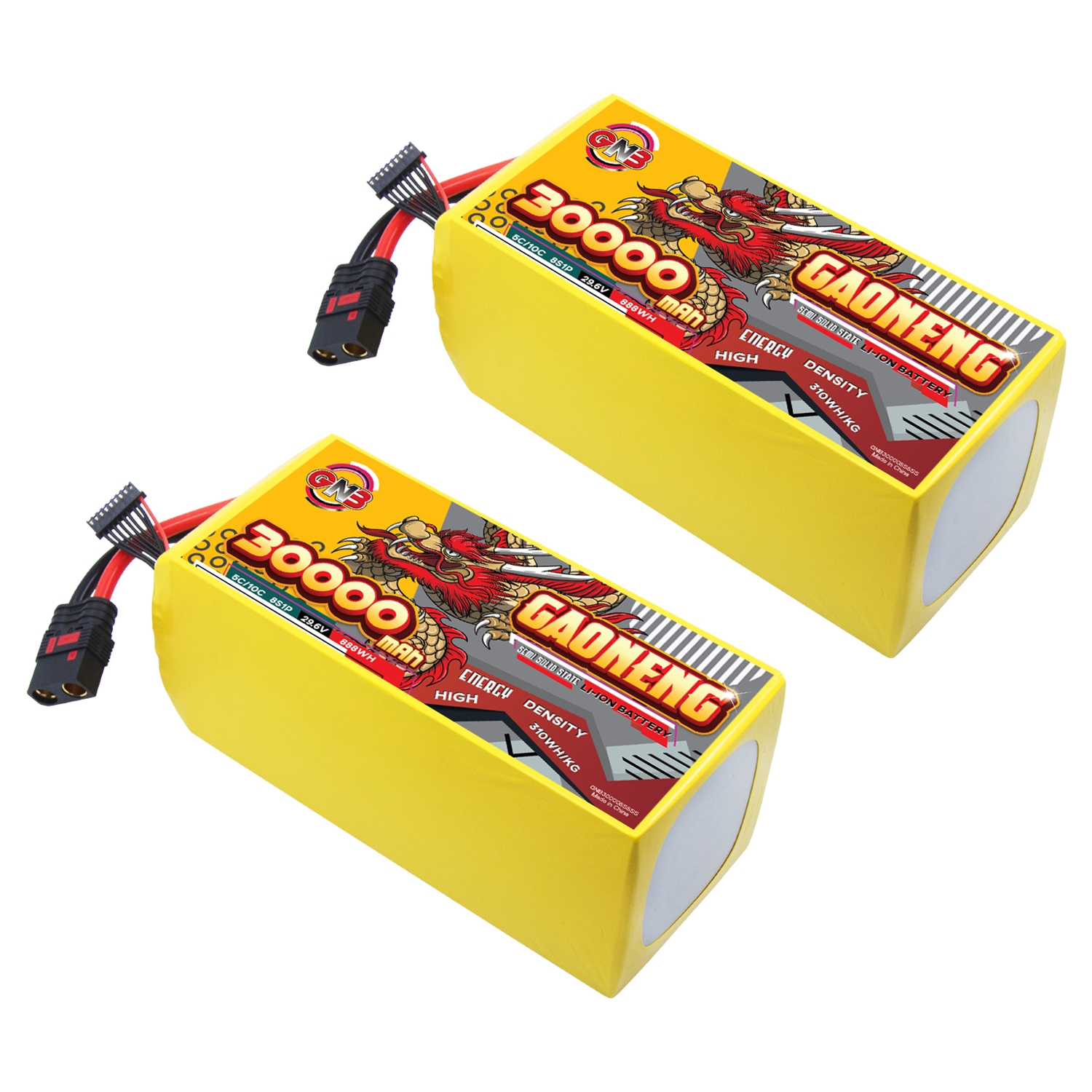 GAONENG GNB 30000mah 8S 29.6V 5C QS8 Semi Solid State Li-ion Battery 310WH/kg