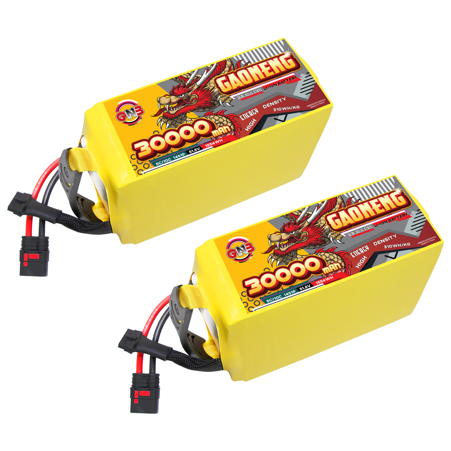 GAONENG GNB 30000mah 14S 51.8V 5C QS8 Semi Solid State Li-ion Battery 310WH/kg