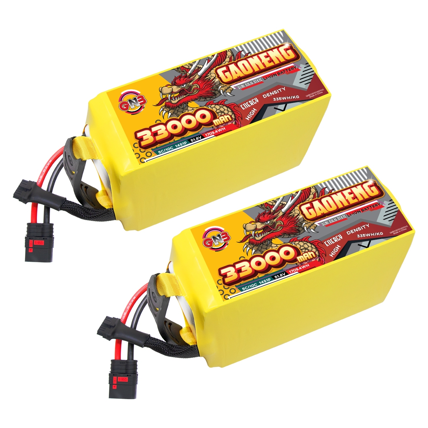 GAONENG GNB 33000mah 14S 51.8V 5C QS8 Semi Solid State Li-ion Battery 335WH/kg
