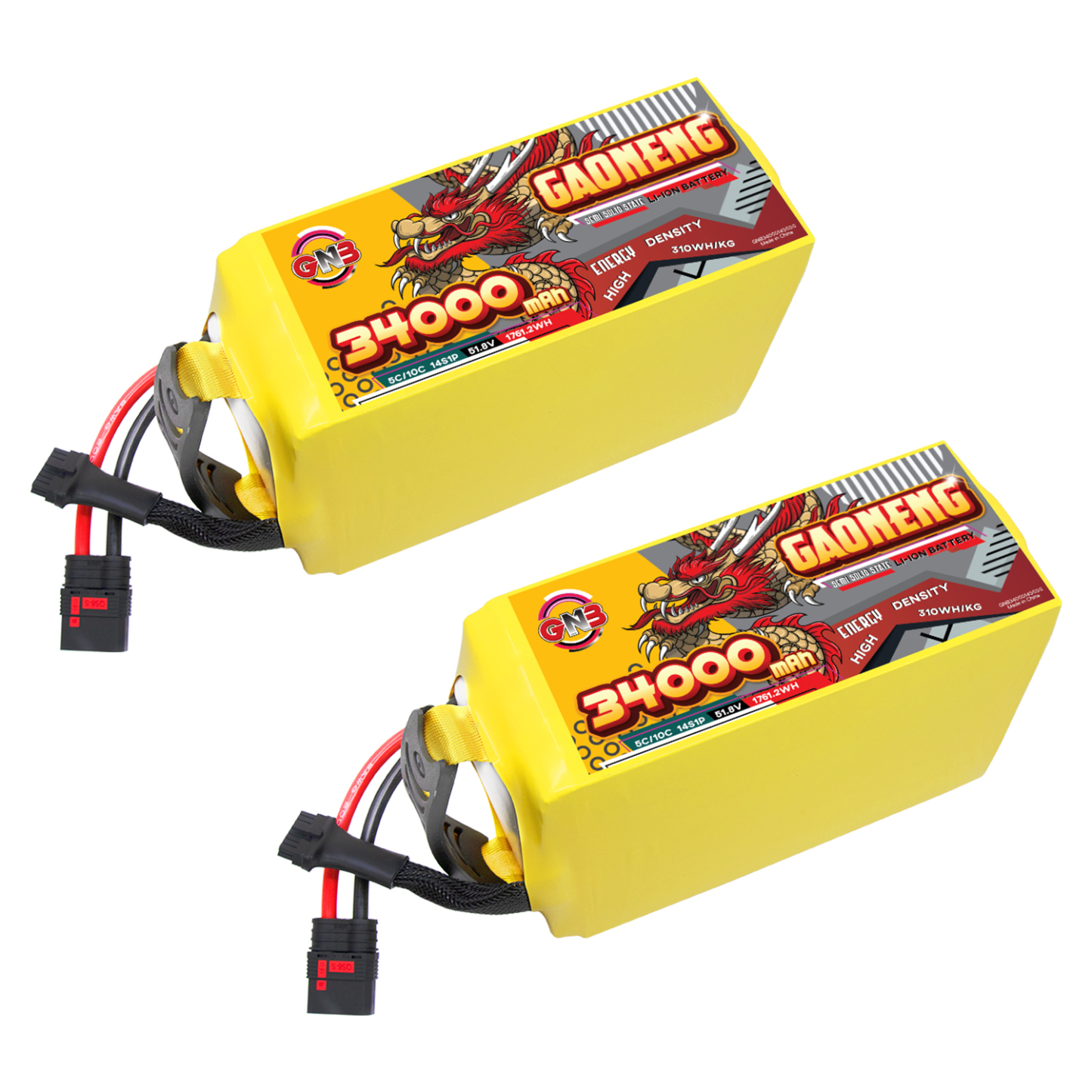 GAONENG GNB 34000mah 14S 51.8V 5C QS8 Semi Solid State Li-ion Battery 310WH/kg 