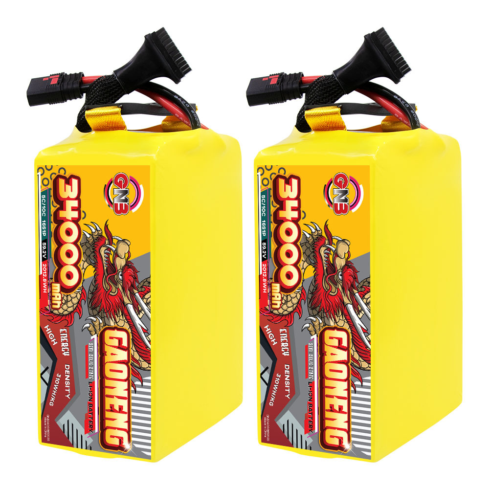GAONENG GNB 34000mah 16S 59.2V 5C QS8 Semi Solid State Li-ion Battery 310WH/kg