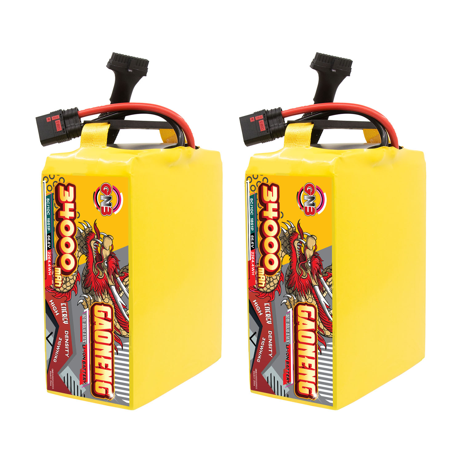 GAONENG GNB 34000mah 18S 66.6V 5C QS8 Semi Solid State Li-ion Battery 310WH/kg