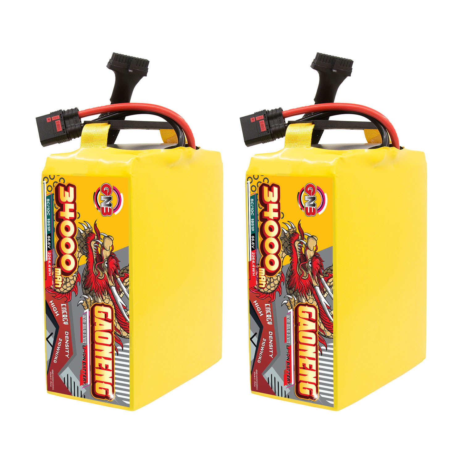 GAONENG GNB 34000mah 18S 66.6V 5C QS8 Semi Solid State Li-ion Battery 310WH/kg