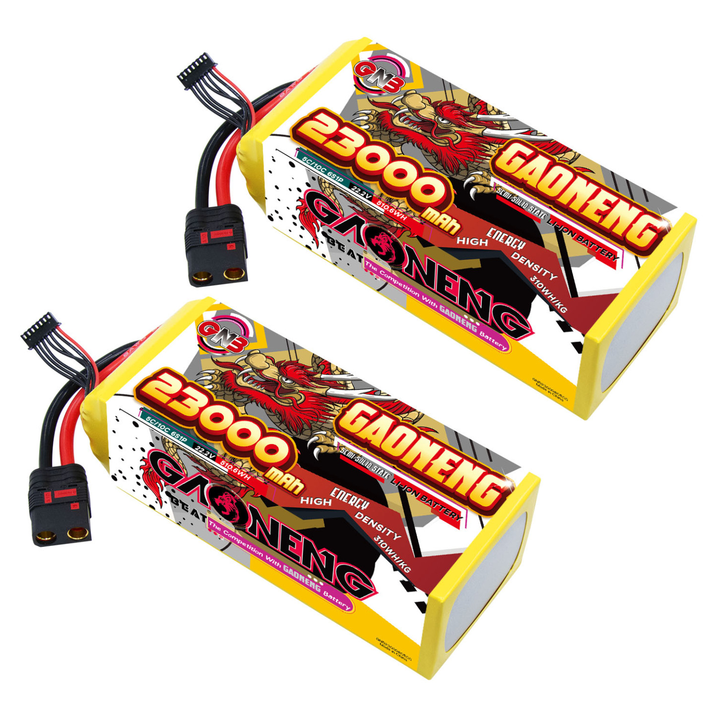 GAONENG GNB 23000mah 6S 22.2V 5C QS8 Semi Solid State Li-ion Battery 310WH/kg