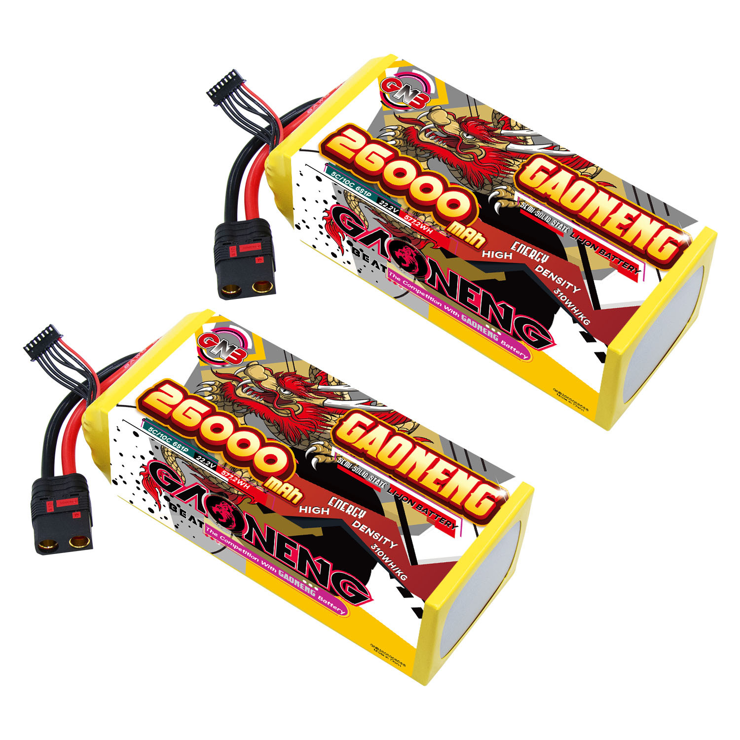 GAONENG GNB 26000mah 6S 22.2V 5C QS8 Semi Solid State Li-ion Battery 310WH/kg