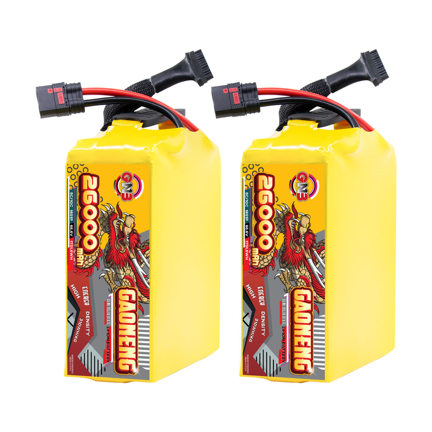 GAONENG GNB 26000mah 18S 66.6V 5C QS8 Semi Solid State Li-ion Battery 310WH/kg