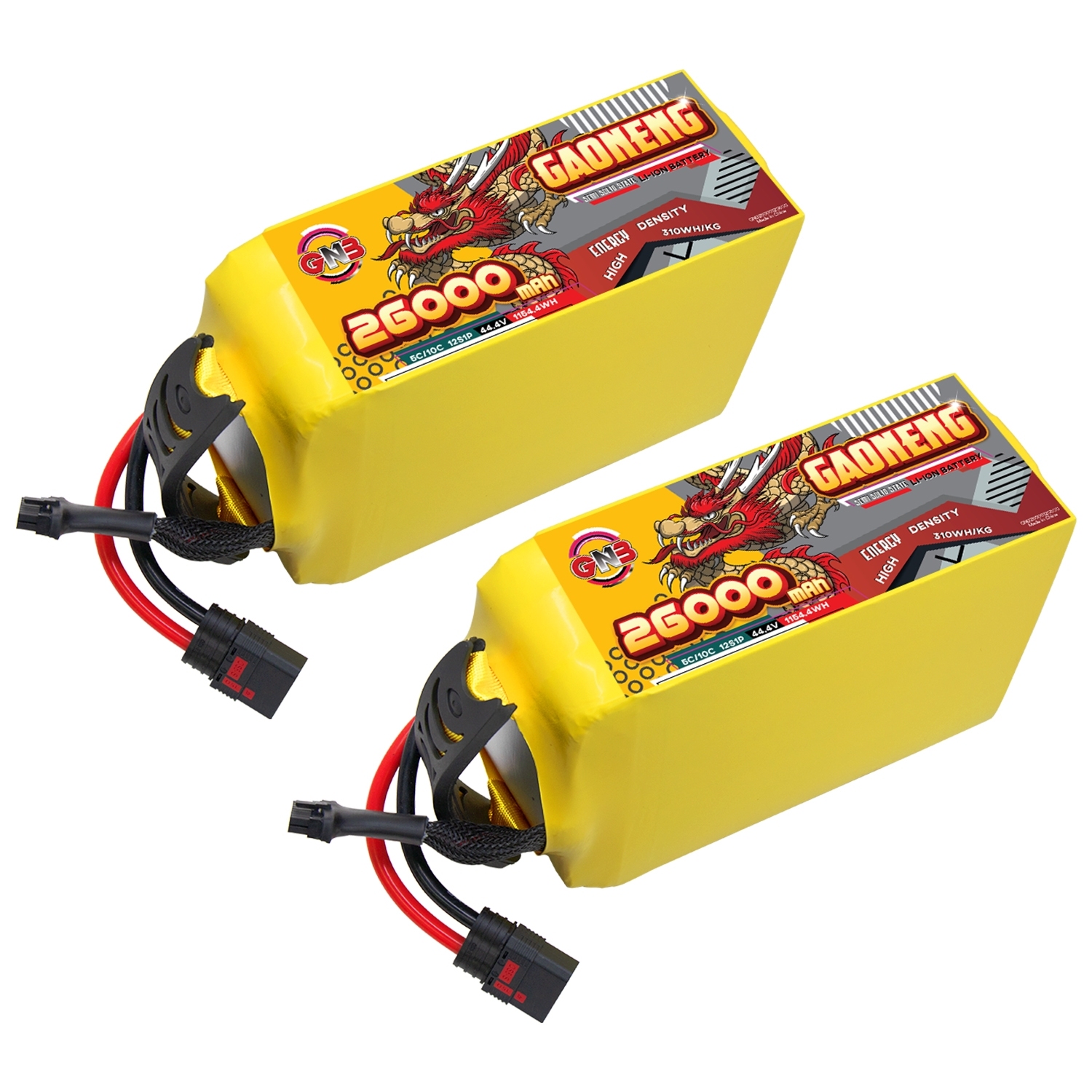 GAONENG GNB 26000mah 12S 44.4V 5C QS8 Semi Solid State Li-ion Battery 310WH/kg