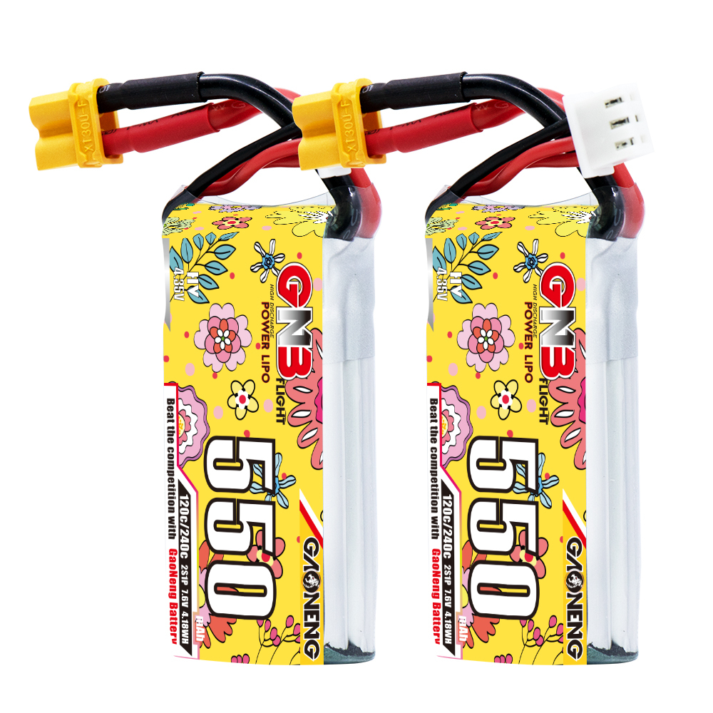 GAONENG GNB LiHV HV 2S 7.6V 550mAh 120C XT30 RC LiPo Battery FPV Drone