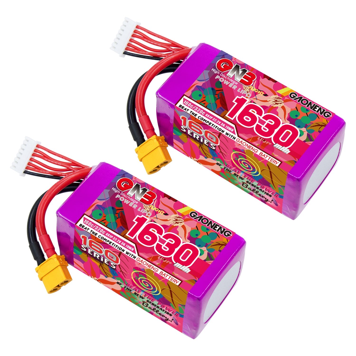 GAONENG GNB 6S 22.2V 1630mAh 160C XT60 LiPo Battery