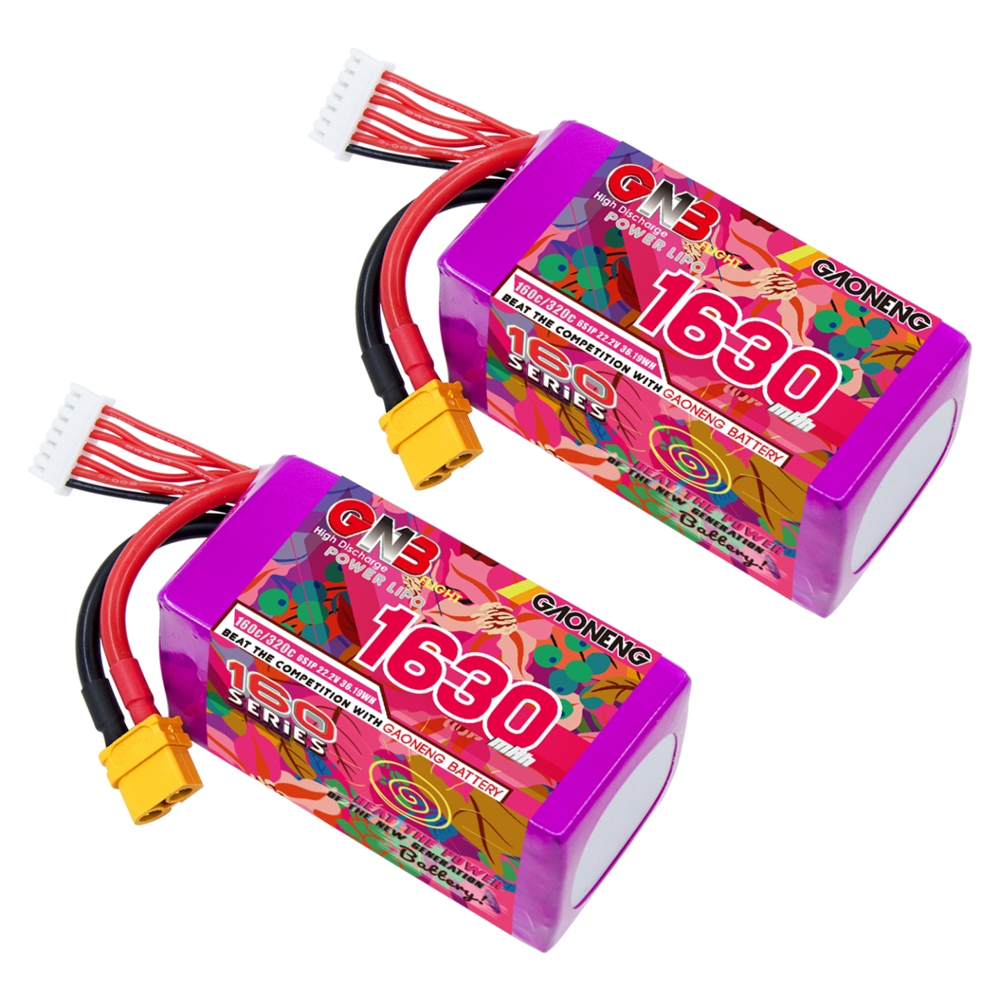 GAONENG GNB LiHV 6S 22.2V 1630mAh 160C XT60 RC LiPo Battery FPV Drone