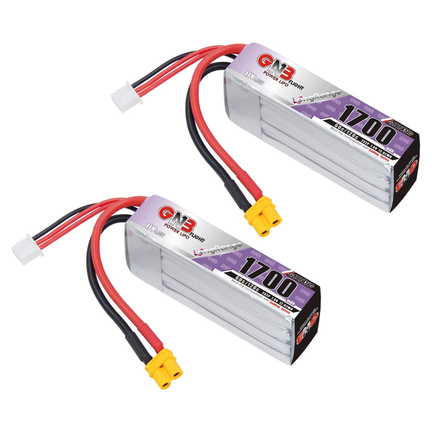 GAONENG GNB LiHV 2S2P 7.6V 1700mAh 60C XT30 LiPo Battery Quads FPV Drone