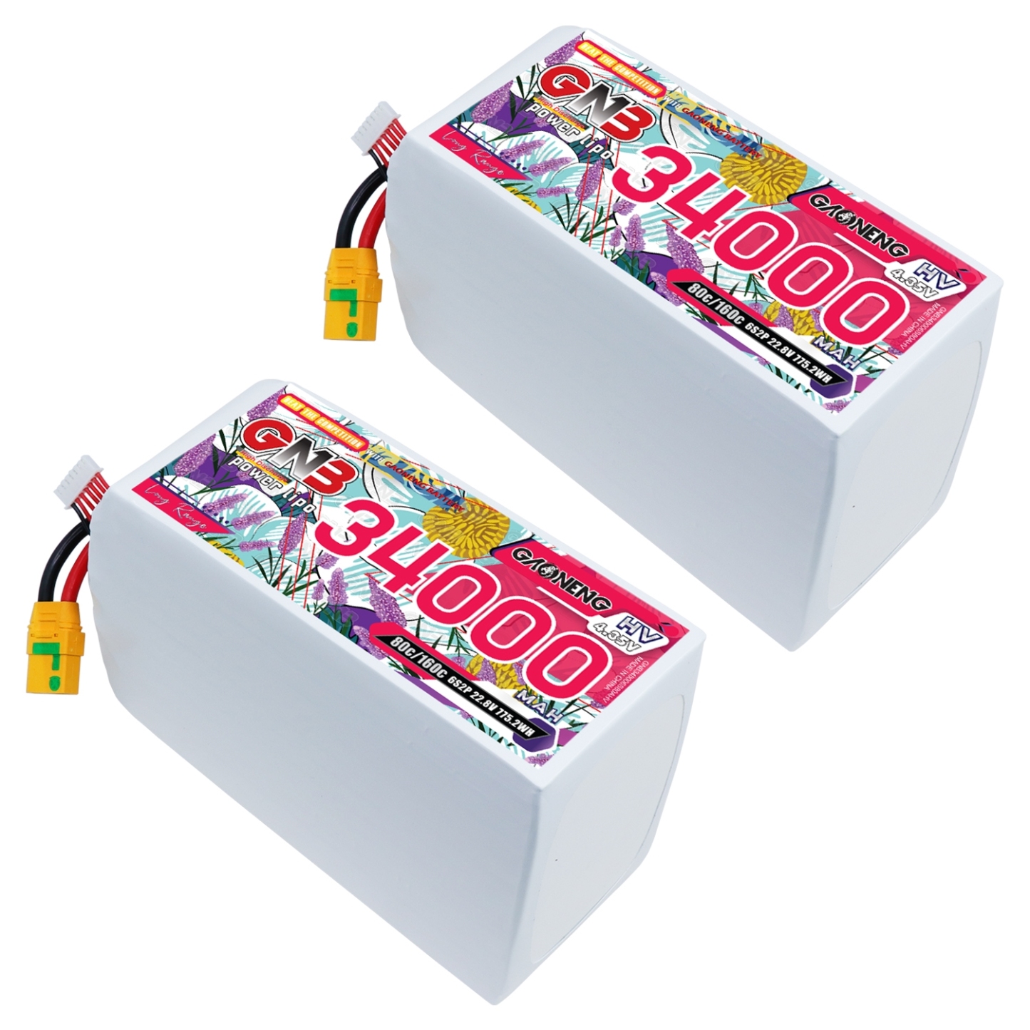 GAONENG GNB 6S 22.8V HV 34000mAh 80C RC LiPo Battery XT90S