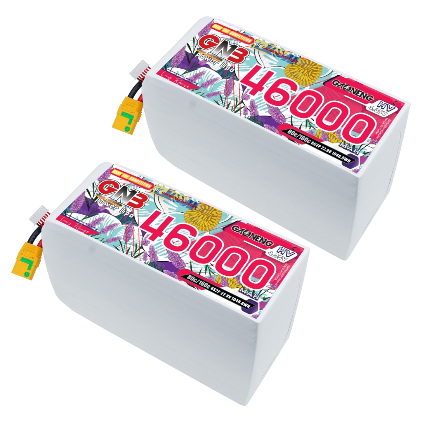 GAONENG GNB 6S 22.8V HV 46000mAh 80C RC LiPo Battery XT90S