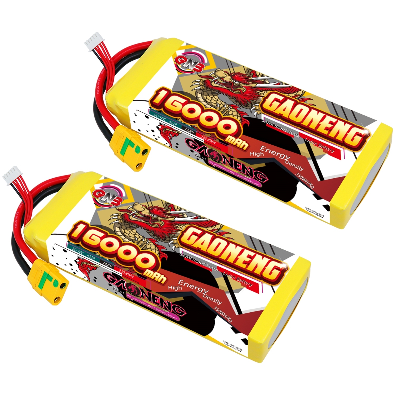 GAONENG GNB 16000mah 4S 14.8V 5C XT90S Semi Solid State Li-ion Battery 350WH/kg