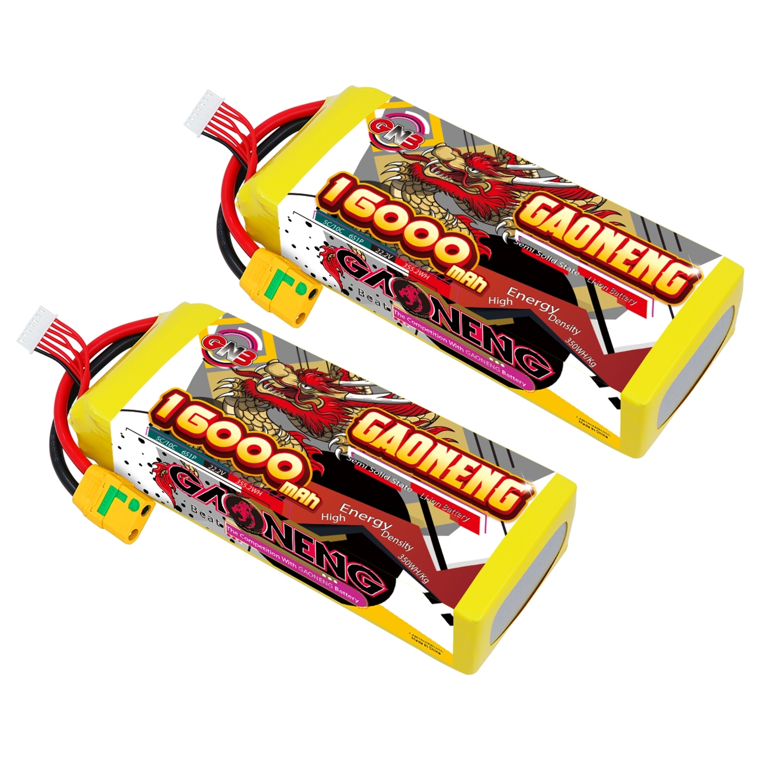 GAONENG GNB 16000mah 6S 22.2V 5C XT90S Semi Solid State Li-ion Battery 350WH/kg