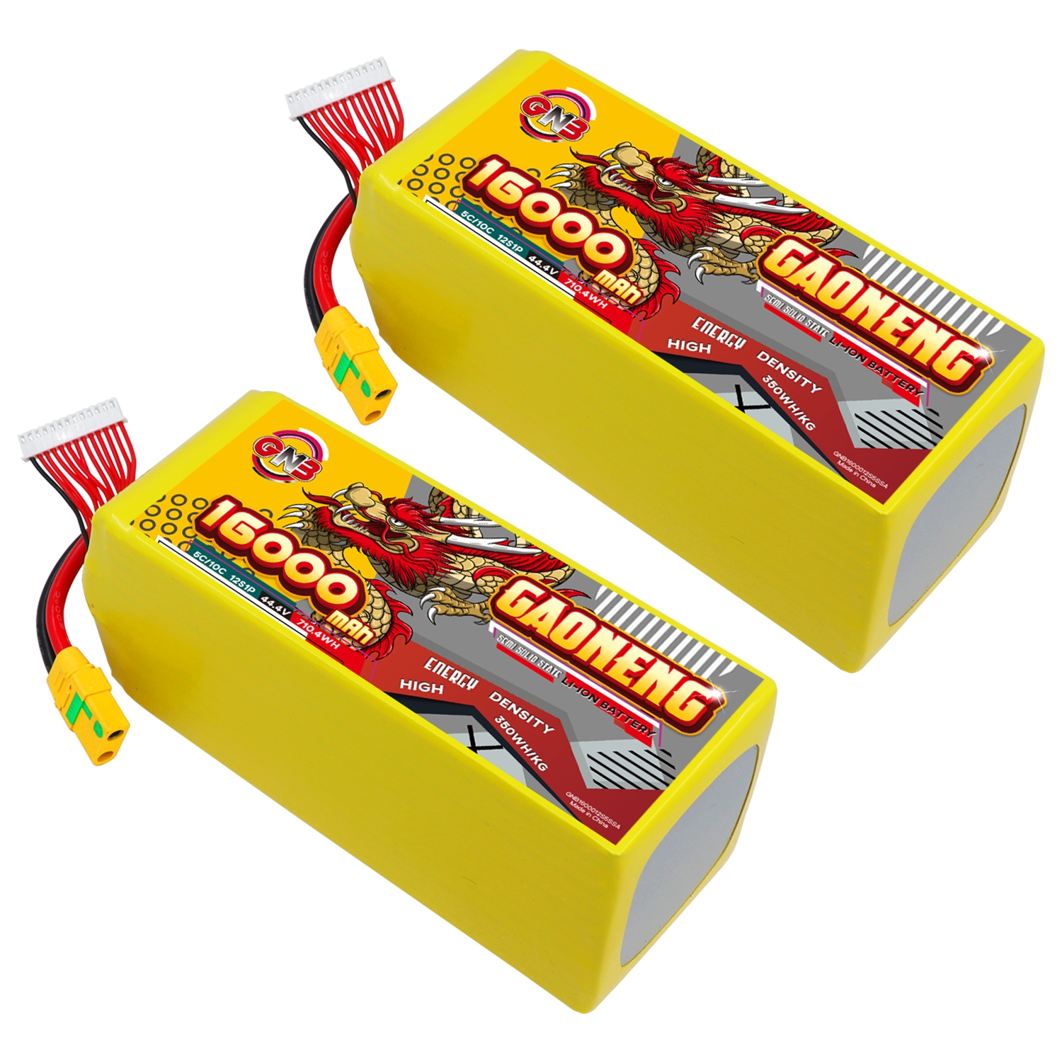 GAONENG GNB 16000mah 12S 44.4V 5C XT90S Semi Solid State Li-ion Battery 350WH/kg